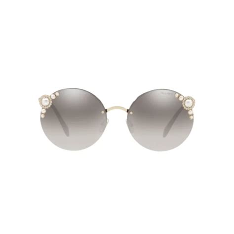 miu miu mu52ts|Miu Miu MU 52TS 60 Gradient Grey Mirror Silver & Pale Gold .